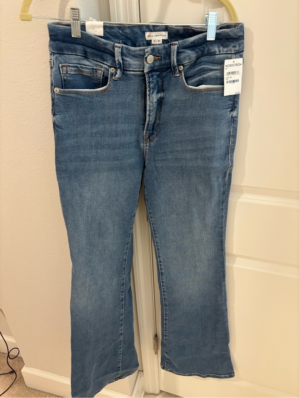 Good American Mid Blue Flare Jeans